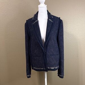Vince Navy Textured Blazer